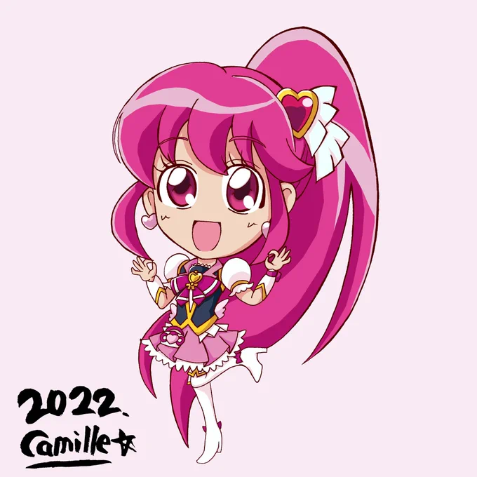 割と描いてるハピネスチャージプリキュア。やっぱ好きなんだよ。 #画廊Camille 