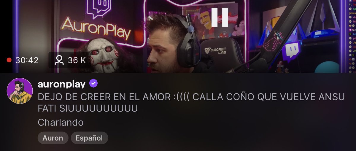El título del directo de Auronplay. Donazo