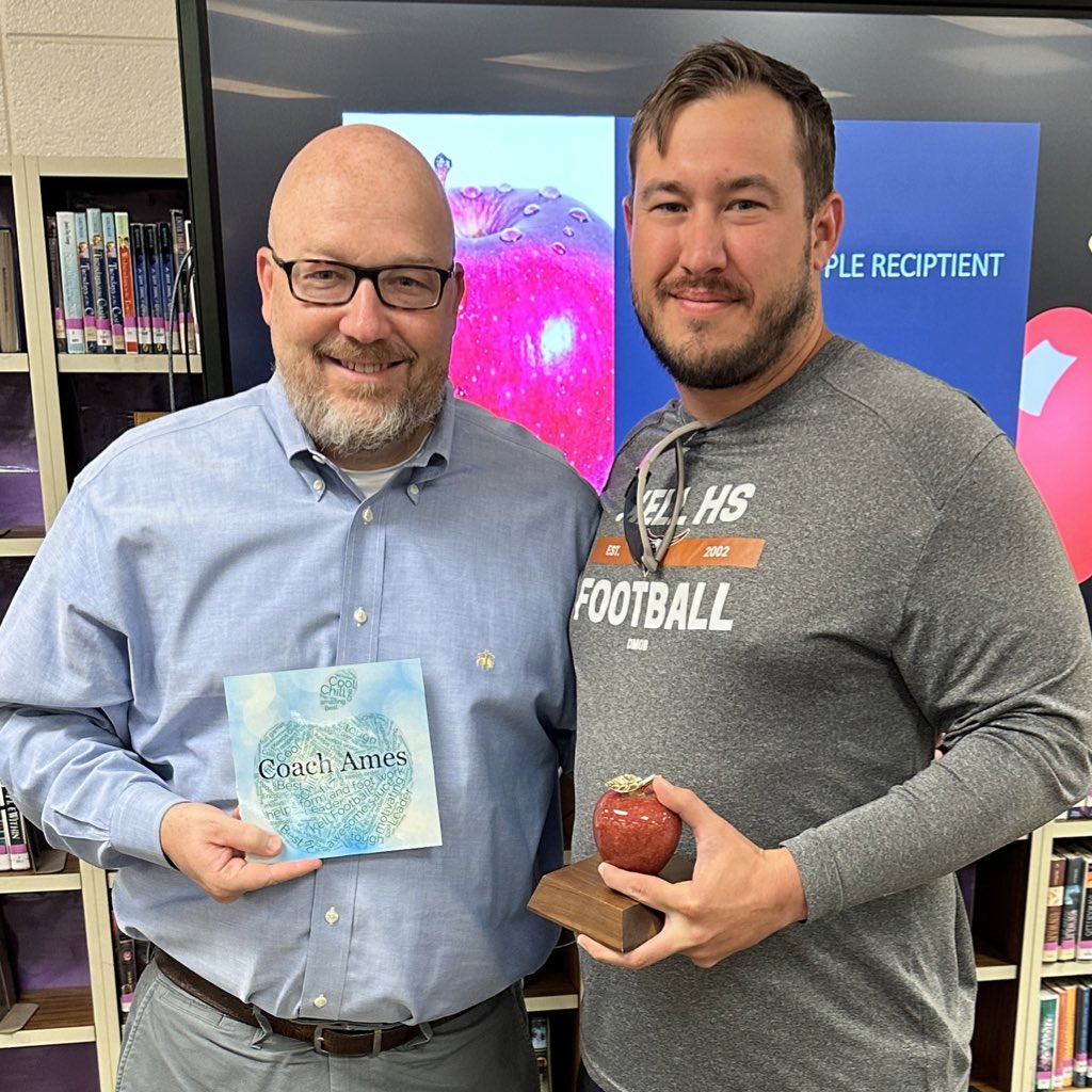 The students have voted and spoken. Coach Ames wins the polished Apple Award 🍎