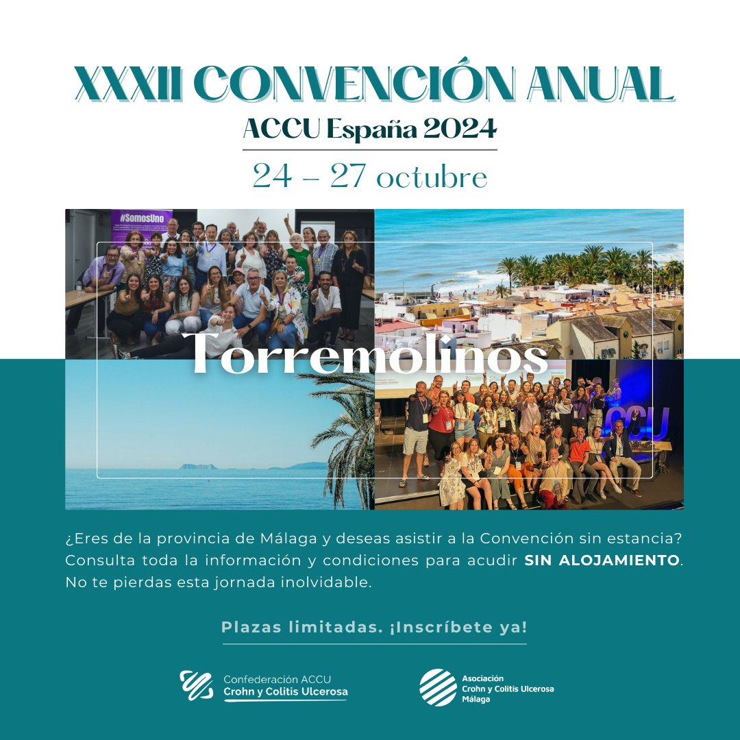 📢 ¿Eres de la provincia de Málaga y deseas asistir a la Convención sin estancia?

Consulta toda la información y condiciones para acudir SIN ALOJAMIENTO. No te pierdas esta jornada inolvidable.  

⌛ Plazas limitadas. ¡Inscríbete ya! 

⤵️ 
bit.ly/XXXIIConvenció…
