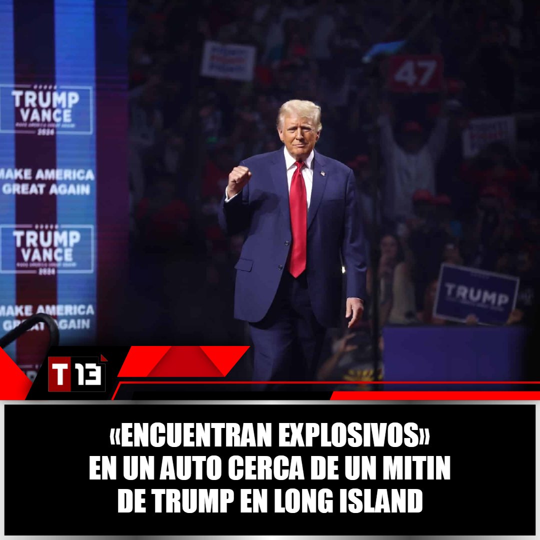T13Noticias's tweet image. 🚨 Policía «encuentra #explosivos» en un auto cerca de un #mitin de #Trump en #LongIsland ➡ bit.ly/3XrJGuN