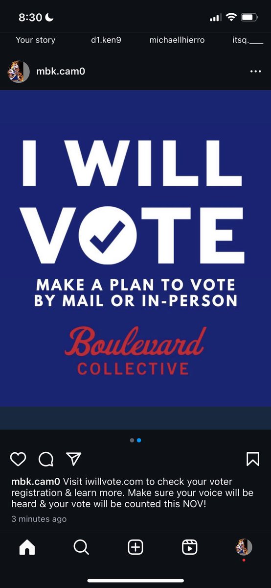 Visit  iwillvote.com to check your voter registration and make a plan to VOTE!