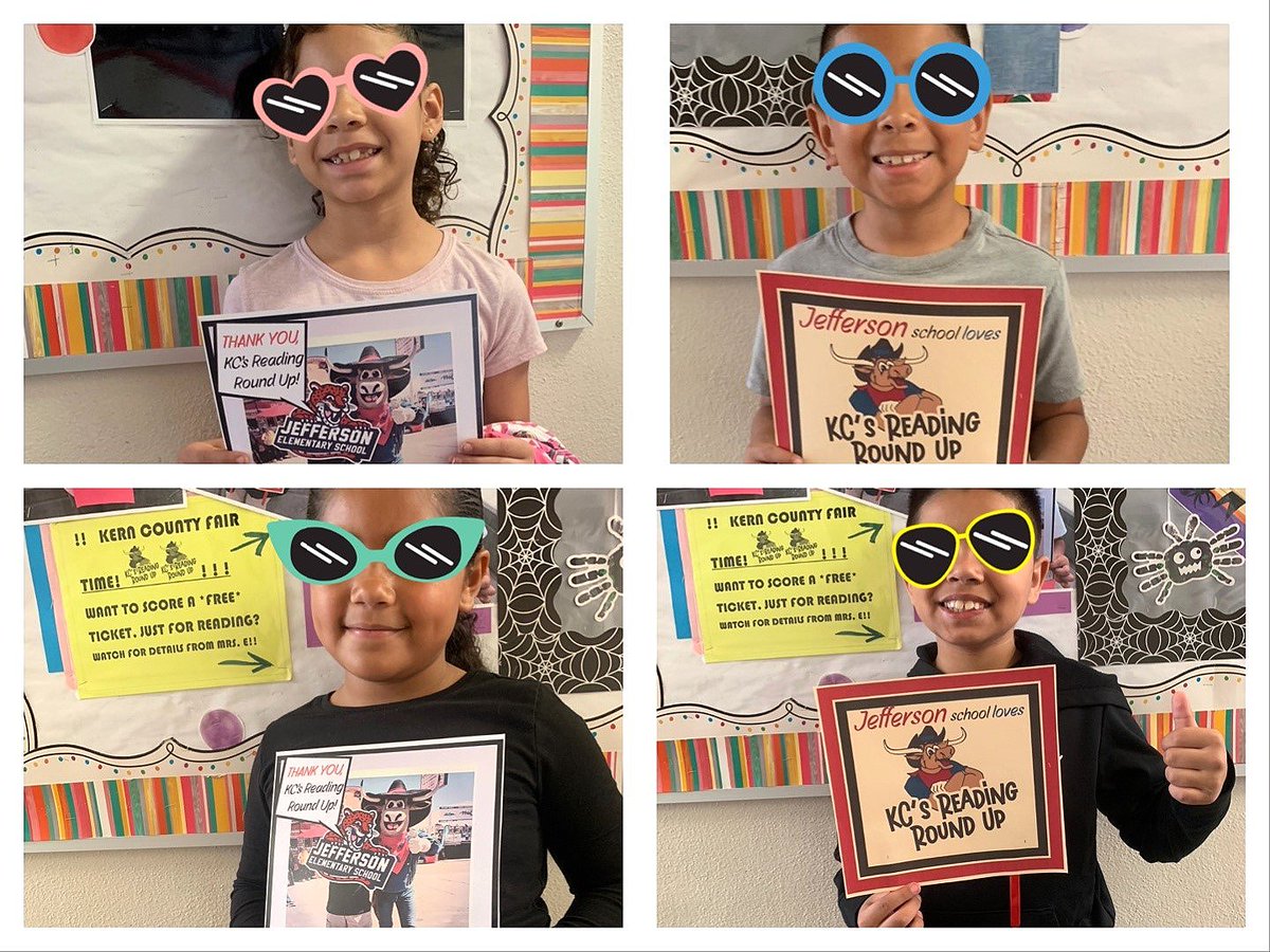 These Jefferson Jaguars are ~ thrilled ~ to score their free Fair Tickets today. Thank you,
@kcfair, for the * Reading Roundup * passes, rewarding students who turn those pages! 
Hundreds of our Jaguars earned these tix. =) #teambcsd #bcsdreads #wearejefferson #FairTime