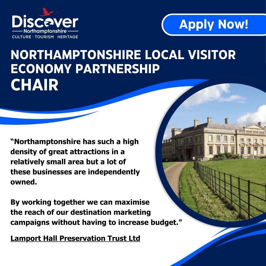 Discover Northamptonshire (@discover_n_) on Twitter photo Could you be the first Chair of the new Northamptonshire Local Visitor Economy Partnership?
Visit the website for more information. Deadline is 24 September at 5pm!
#Discovernorthamptonshire
discover-northamptonshire.co.uk/business
<a href="/NNorthantsC/">North Northamptonshire Council</a>
<a href="/WestNorthants/">West Northamptonshire Council</a>
<a href="/Explore_WN/">Explore West Northants</a> Could you be the first Chair of the new Northamptonshire Local Visitor Economy Partnership?
Visit the website for more information. Deadline is 24 September at 5pm!
#Discovernorthamptonshire
discover-northamptonshire.co.uk/business
<a href="/NNorthantsC/">North Northamptonshire Council</a>
<a href="/WestNorthants/">West Northamptonshire Council</a>
<a href="/Explore_WN/">Explore West Northants</a>