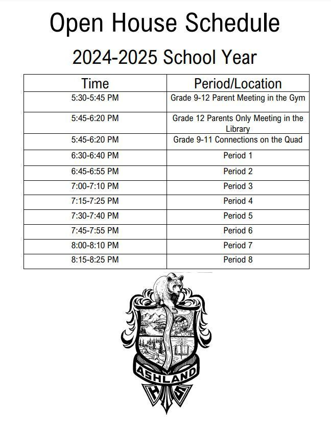 AHS_AshlandHigh's tweet photo. Reminder: Open House is tonight! 
Here is tonight's schedule, starting off in the gym at 5:30. 
We hope to see you there! https://t.co/ta3INOwspq