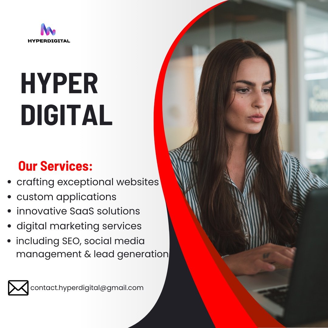 hyper_digital_'s tweet photo. Transform your business with HyperDigital! 🚀 From stunning websites to top-tier SEO and lead generation, we cover all your digital needs. Let’s build success together! 🌐💻✨

#DigitalMarketing #WebDev https://t.co/Dr6FiT70Hp
