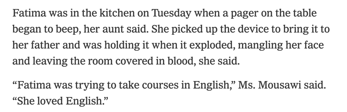 mtracey's tweet photo. This is what happened to a 9-year-old girl who was killed yesterday in the Lebanon pager attack. Such incredible technological innovation. Couldn't be more impressed https://t.co/5LjshWfPkv