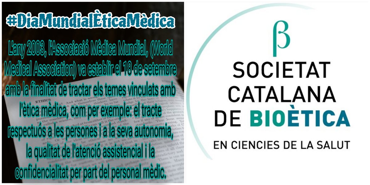 SCBioetica's tweet photo. Avui, 1️⃣8️⃣ de setembre, és el #DiaMundialÈticaMèdica https://t.co/fL4F6BkRHG