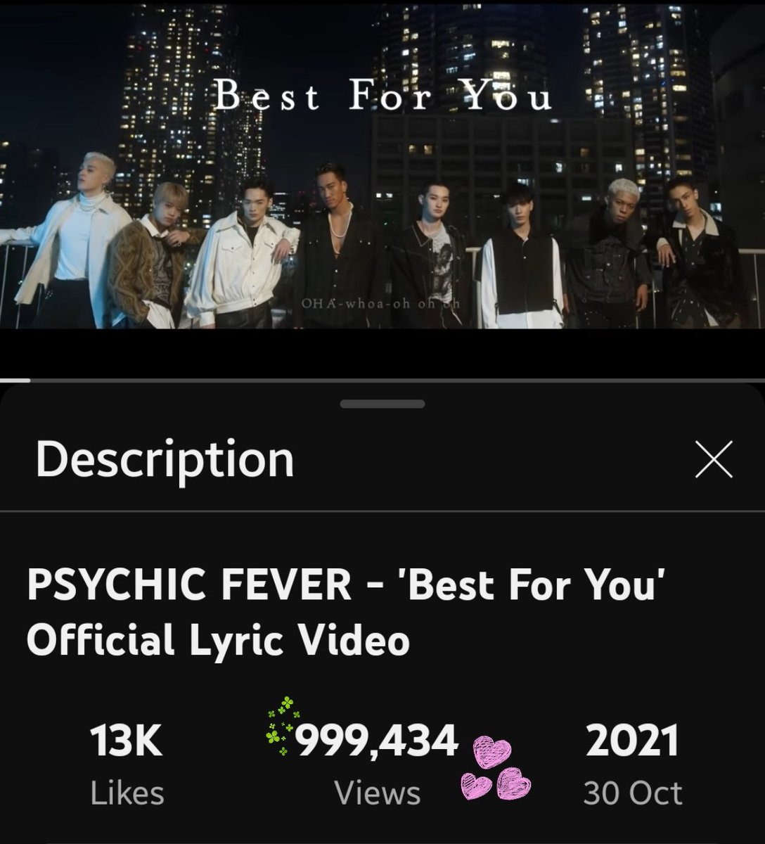ChiMeguKokoRo's tweet photo. Almost a million views!!! Just a little bit more.
#BestForYou
#PSYCHICFEVER 
#ไซคิกฟีเวอร์ https://t.co/bMHPyoeL0b