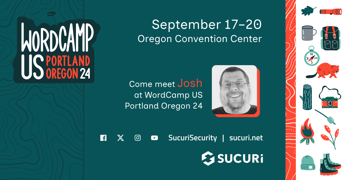 sucurisecurity's tweet image. Let&apos;s go!! #WCUS, Excited to see all the #WordPress community faces, new and familiar....
We have lost Josh, have you seen him? he has 5 free 1-year website security plans for anyone who finds him first and posts a selfie tagging our handle. #WhereisJosh
