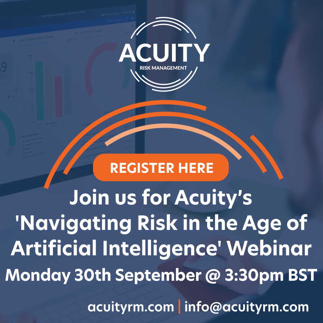 acuityrm's tweet photo. Join us on October 2nd at 3:30 PM BST for our unmissable webinar: "Navigating Risk in the Age of Artificial Intelligence"
Register for our webinar here: https://t.co/vkm7A1YOm6
#RiskManagement #Compliance #Webinar #AcuityRM https://t.co/q4ub9RNHsa