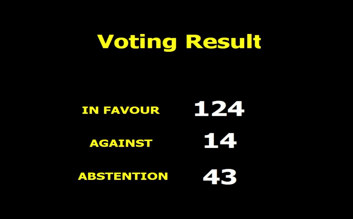 Today, 124 member states voted in favor of a <a href="/UN/">United Nations</a> resolution demanding that Israel comply without delay with all of its legal obligations under int’ law and the <a href="/CIJ_ICJ/">CIJ_ICJ</a> ruling. 

🇳🇴 was a proud co-sponsor.

This is an unequivocal message to Israel and a victory for int’ law.