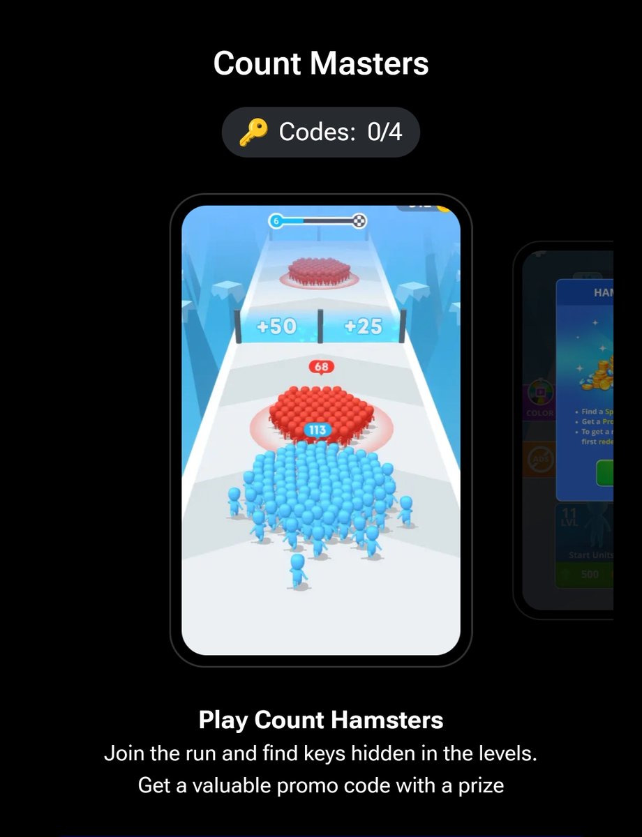 The_Hamster_CEO's tweet photo. 🐹 Hamstar Kombat have added a new game to their playground called “Count Masters”.
Join Telegram and Play: https://t.co/1SQ5PwjyM4
#HamsterKombat $HMSTR $TON #Telegram #PlayToEarn #CountMasters https://t.co/McnnzGY8LS