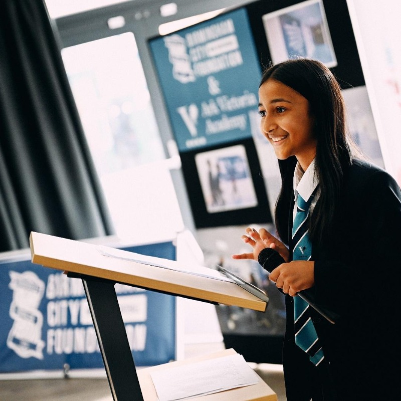 BCFC's tweet photo. .@BCFC_Foundation is proud to partner with @ArkVicAcademy, as the Club’s charity expands its offering for local school children and the surrounding community. 💙