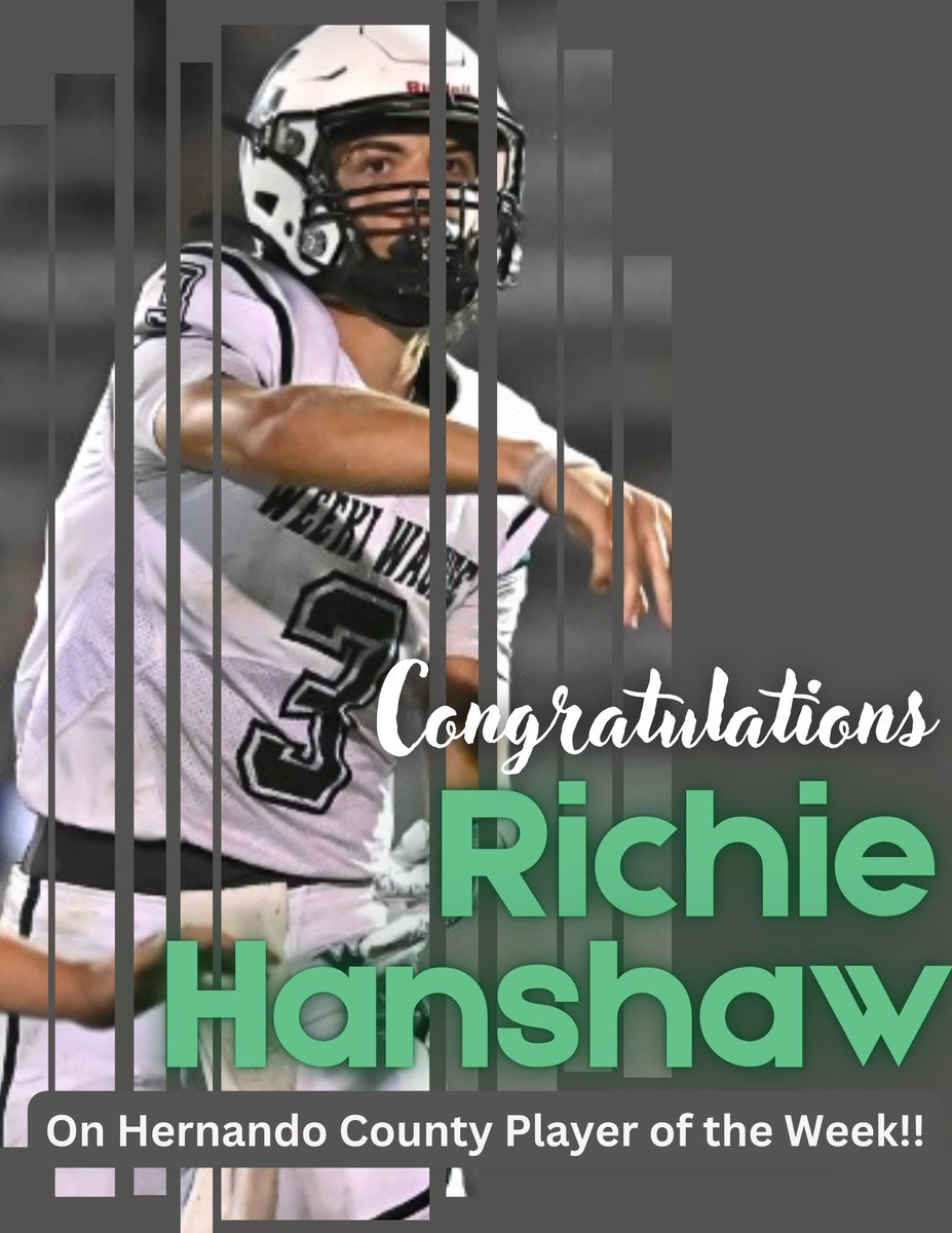 Congratulations to QB1 for winning Player of the week!!!

#TraditionStartsNow
#WhyNotUs