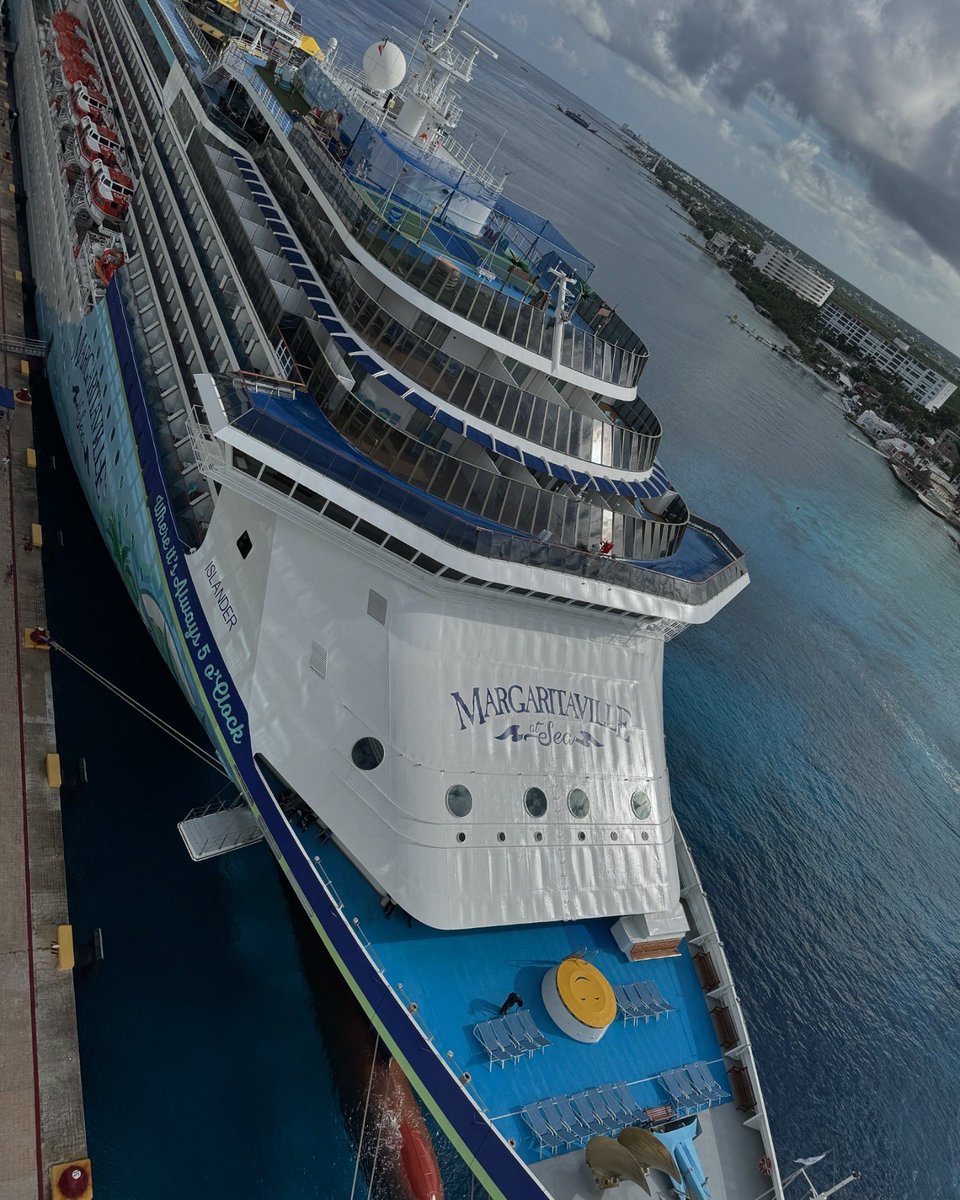 In Port Today: Margaritaville at Sea Islander docked outside a <a href="/Margaritaville/">Margaritaville</a> in Cozumel, Mexico. Photo by @attractionsmagazine