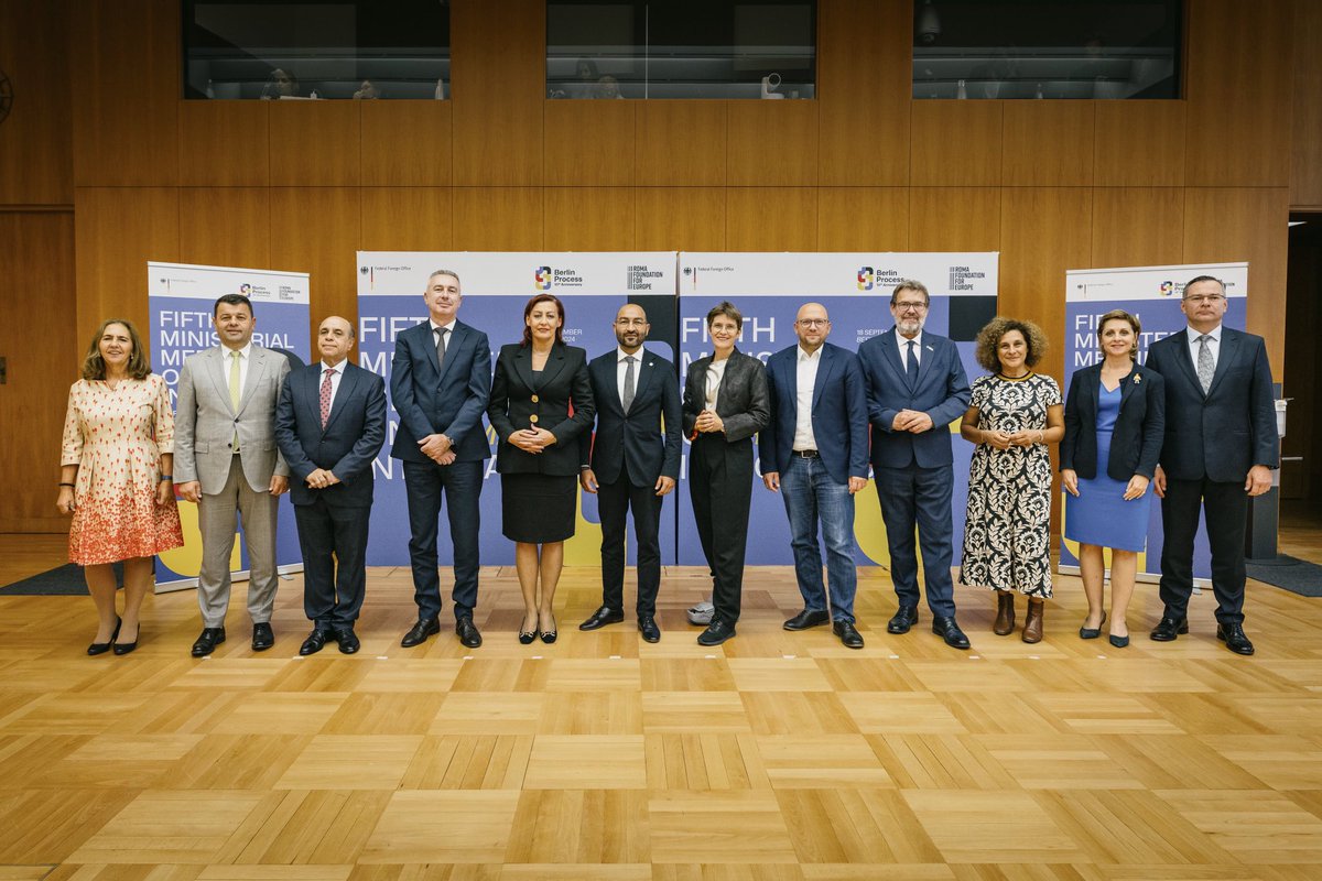 AnnaLuehrmann's tweet photo. The integration of Sinti and Roma in the Western Balkans is key part of 🇪🇺 enlargement efforts! Today’s  #BerlinProcess ministerial meeting highlighted the way forward: Education &amp; sustainability together can create prosperity for all population groups in the Western Balkans. https://t.co/nXudMo0Sp0
