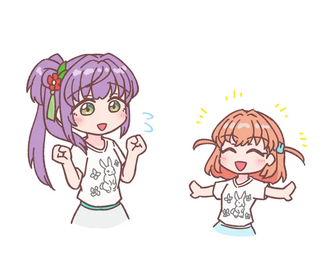 梢先輩、花帆ちゃんとおそろいの練習着を着てほしいね…#蓮ノ空美術部 
