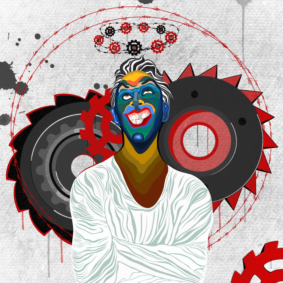 🕷️DROP🕷️

I took part in an open collaboration by <a href="/jawniest/">𝗝𝗔𝗪𝗡𝗜𝗘𝗦𝗧</a>

♥️Joker🖤
Behind him, wings grow out of red and black gears and barbed wire, symbolizing chaos and mechanical cruelty.

11.11XTZ
10/11

objkt.com/tokens/KT1E78P…