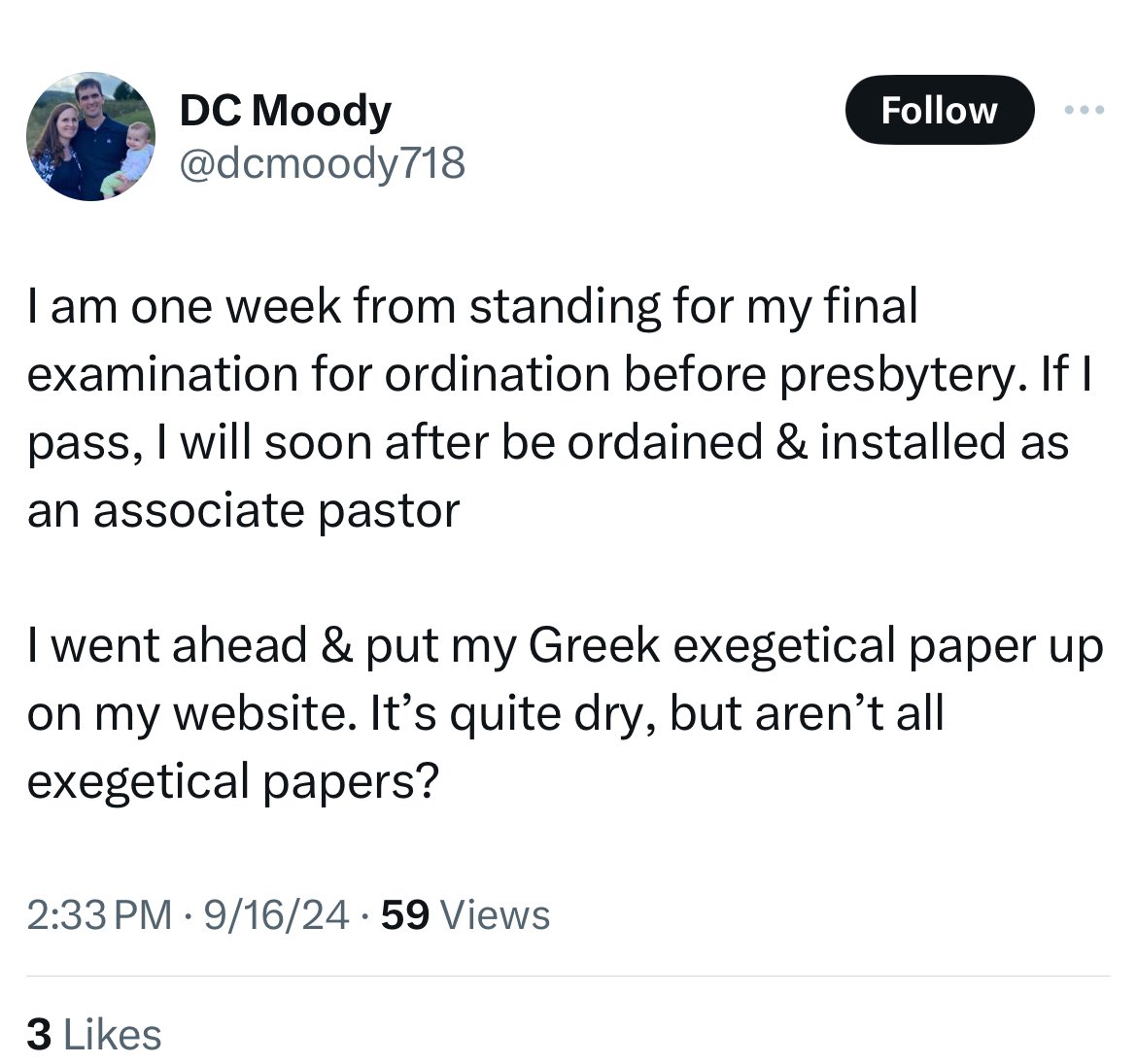 Oh this nurse practitioner? This is David Moody of Pella, IA CREC…