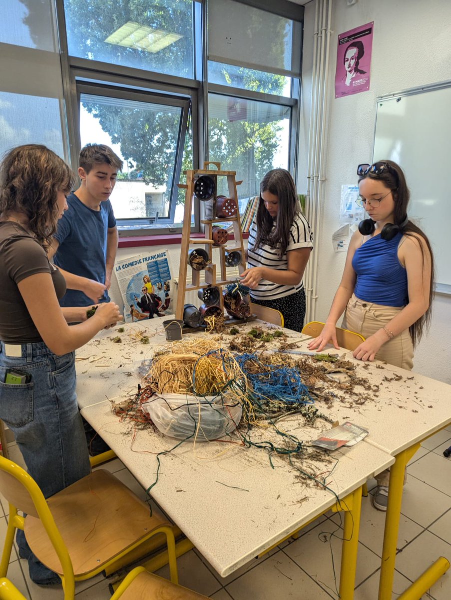 CapelleLycee's tweet photo. Encore une nouvelle activité avec les élèves cet après-midi à l'internat : création d'un hôtel à insectes, conception, réalisation, et installation dans le jardin pédagogique du lycée. https://t.co/I2eYIdzXQ2