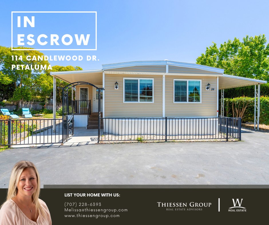 Thiessen_Group's tweet photo. 🚨We are now in #Escrow!

Let us help you prep, list, and sell your home...no pressure tactics!

☎Call/text Melissa at 707-228-6393 or click the link to set an appointment! https://t.co/gwEY26OTuA

#thiessengroup #wrealestate #sellerrepresentation #realestate #petaluma https://t.co/P63FY1Q9xF