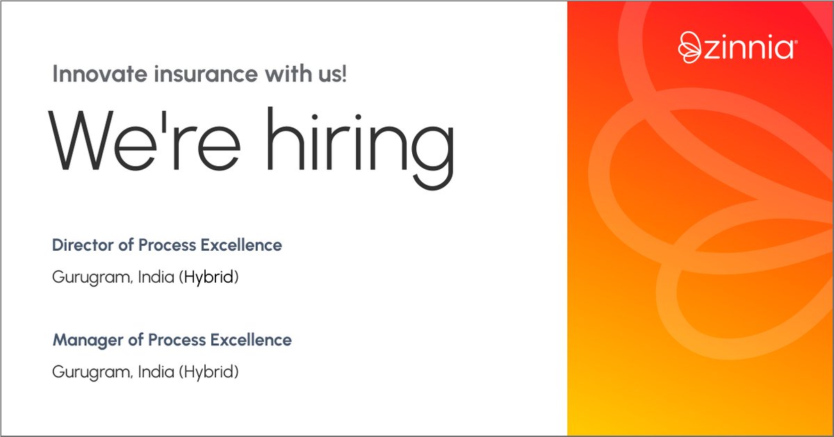 zinnia's tweet photo. Looking to drive excellence? Check out our latest open positions! 
Director of Process Excellence - https://t.co/Fbc7kqaCaZ
Manager of Process Excellence - https://t.co/JN7aZVswQT https://t.co/mve1tGbvOt