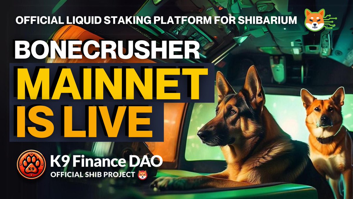 K9finance's tweet photo. 🐶 K9 FINANCE MAINNET IS NOW LIVE 🐶

We’re excited to announce that the official liquid staking platform for @shibariumnet & @shibtoken is live!

Now it's time to put your $BONE to work and fetch those rewards! 🦴

Start Staking Today:
👉 Mainnet: https://t.co/Q596iVsnlG
👉 Testnet:  https://t.co/Gi2OVTls0Z
👉 Official Website: https://t.co/o8o2HHzV1I
👉 Official Telegram: https://t.co/sG9RL4s8Aw
👉 Mainnet Start Guide: https://t.co/Ji2Uz2uQcs

⚠️ Stay vigilant: Beware of scams and use official links.

Get staking and join the pack #shib! 🐕‍🦺
