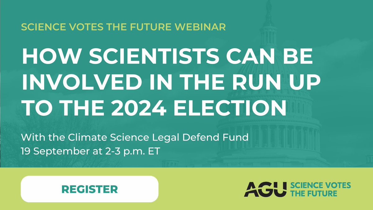 AGUSciPolicy's tweet photo. How can scientists exercise their First Amendment rights? Find out in our webinar with the Climate Science Legal Defense Fund! Join us tomorrow afternoon at 2:00 PM ET to learn how you can get politically active.
@ClimSciDefense
#ScienceVotesTheFuture
https://t.co/OKKnmCkqkp https://t.co/THFcO90XNU