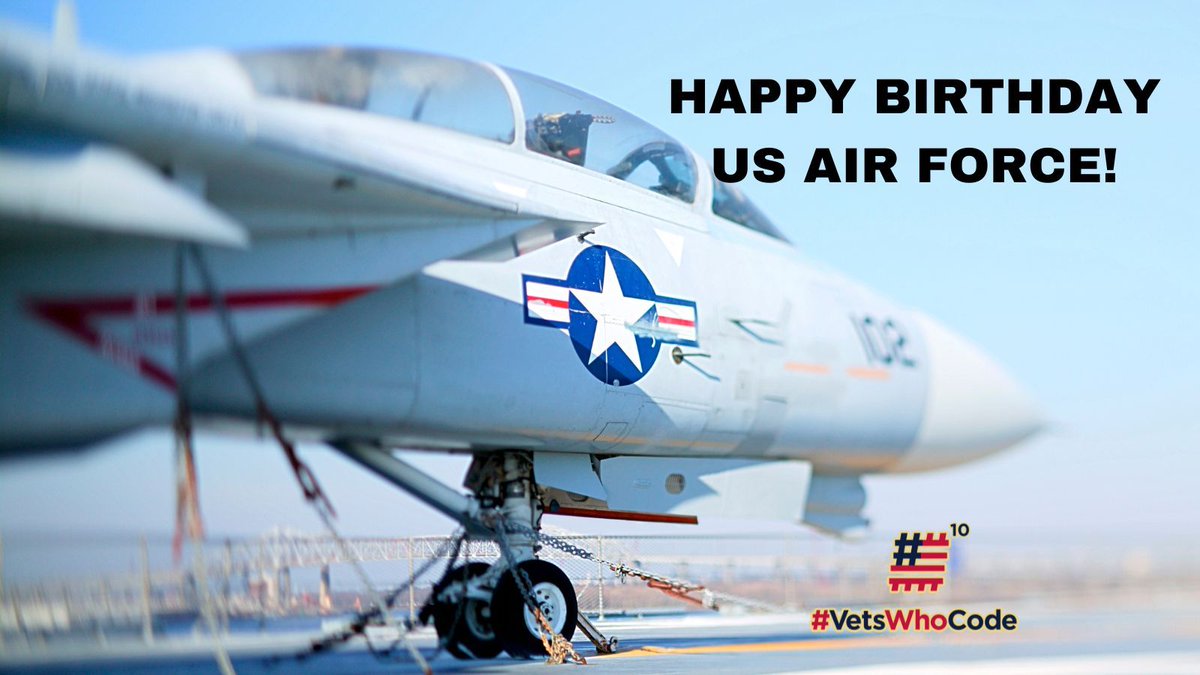 VetsWhoCode's tweet image. Happy 76th Birthday to the U.S. Air Force! 🇺🇸✈️
From pioneering jet aircraft to exploring space, the #USAF has a rich history of innovation+excellence. Proud to have our founder, @JeromeHardaway, an Air Force veteran, leading #VetsWhoCode.
Learn more: buff.ly/3y6Hfoy