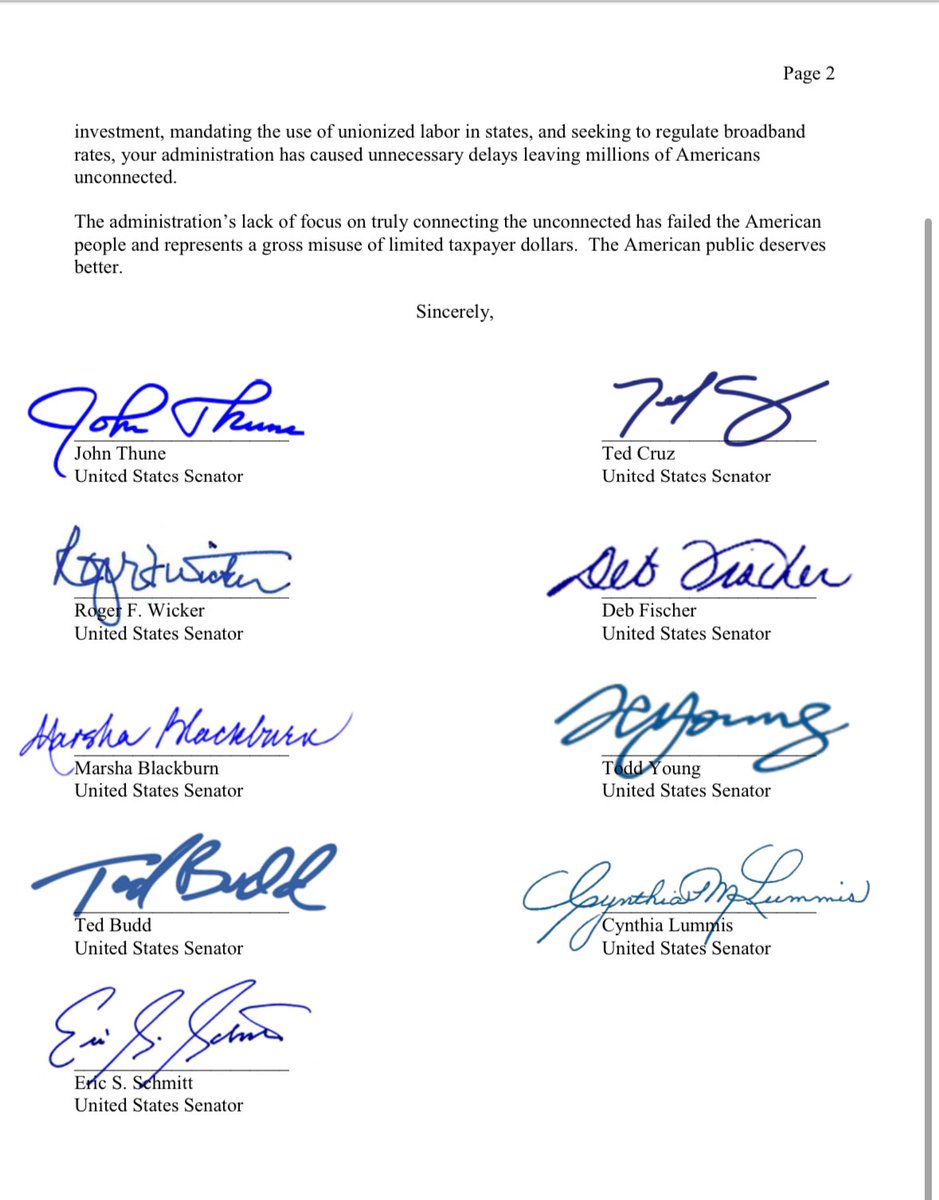 NEW

Senators write Vice President Kamala Harris over her mismanagement of a $42 billion program to expand Internet.

After 1️⃣,0️⃣3️⃣8️⃣ days “not a single person has been connected to the internet using the $42.45 billion.”