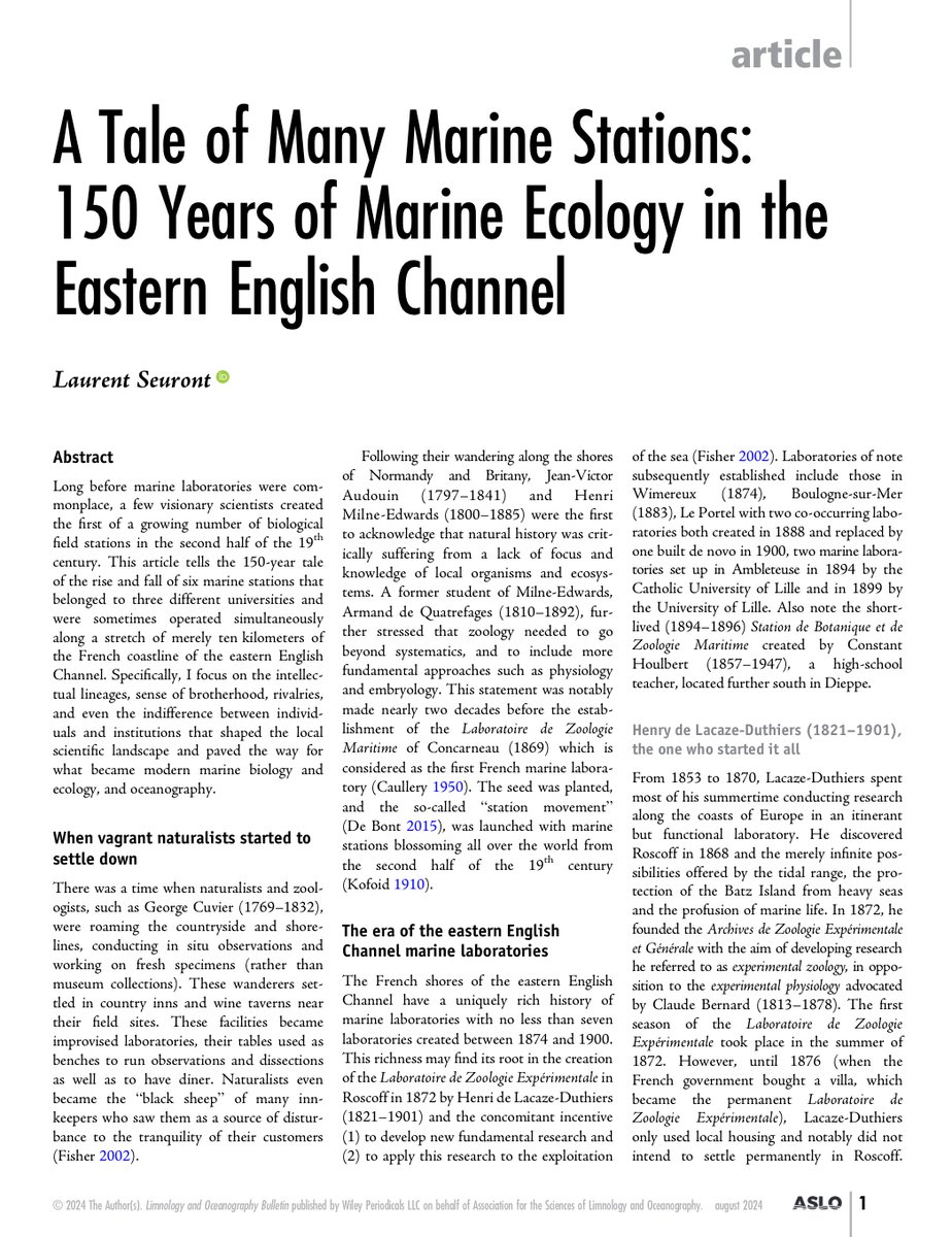 Laurent Seuront (@laurentseuront) on Twitter photo New paper out in #ASLO_Bulletin: Alfred Giard planted the seed in 1874 with the creation of his marine station in Wimereux, and paved the way to many more. Free read about the whos, whys, whens and wheres: aslopubs.onlinelibrary.wiley.com/doi/epdf/10.10… <a href="/univ_lille/">Université de Lille</a> <a href="/fst_univlille/">fst_univlille</a> <a href="/CNRS_HdF/">CNRS Hauts-de-France</a>
<a href="/LOG_labo/">Laboratoire d’Océanologie et de Géosciences</a> New paper out in #ASLO_Bulletin: Alfred Giard planted the seed in 1874 with the creation of his marine station in Wimereux, and paved the way to many more. Free read about the whos, whys, whens and wheres: aslopubs.onlinelibrary.wiley.com/doi/epdf/10.10… <a href="/univ_lille/">Université de Lille</a> <a href="/fst_univlille/">fst_univlille</a> <a href="/CNRS_HdF/">CNRS Hauts-de-France</a>
<a href="/LOG_labo/">Laboratoire d’Océanologie et de Géosciences</a>