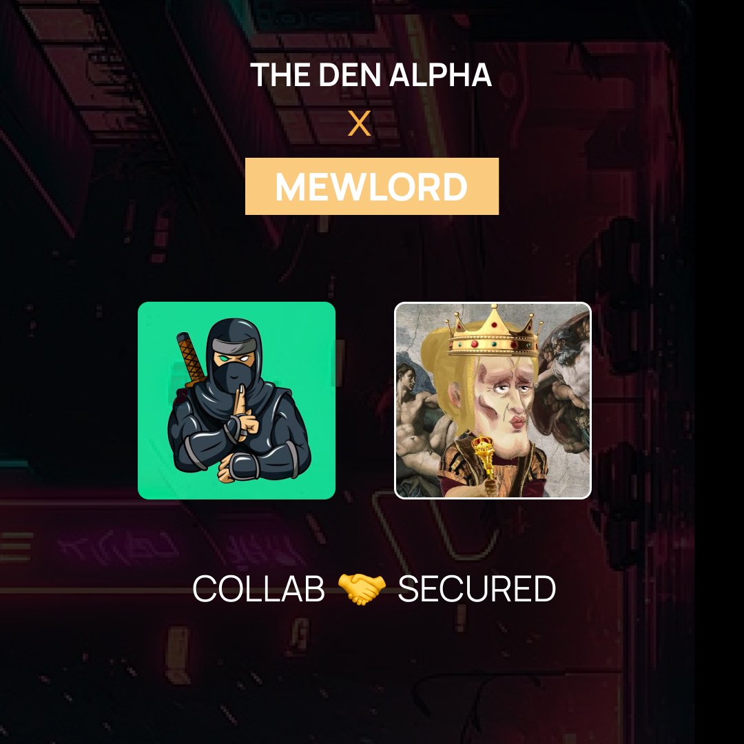 2x WL on this tweet.

• Follow <a href="/TheDen_Alpha/">The Den</a> | @MewLordio

• Like x Retweet 
• Drop follow proof &amp; drop solana wallet 
• Join for extra chance atlas3.io/project/the-de…