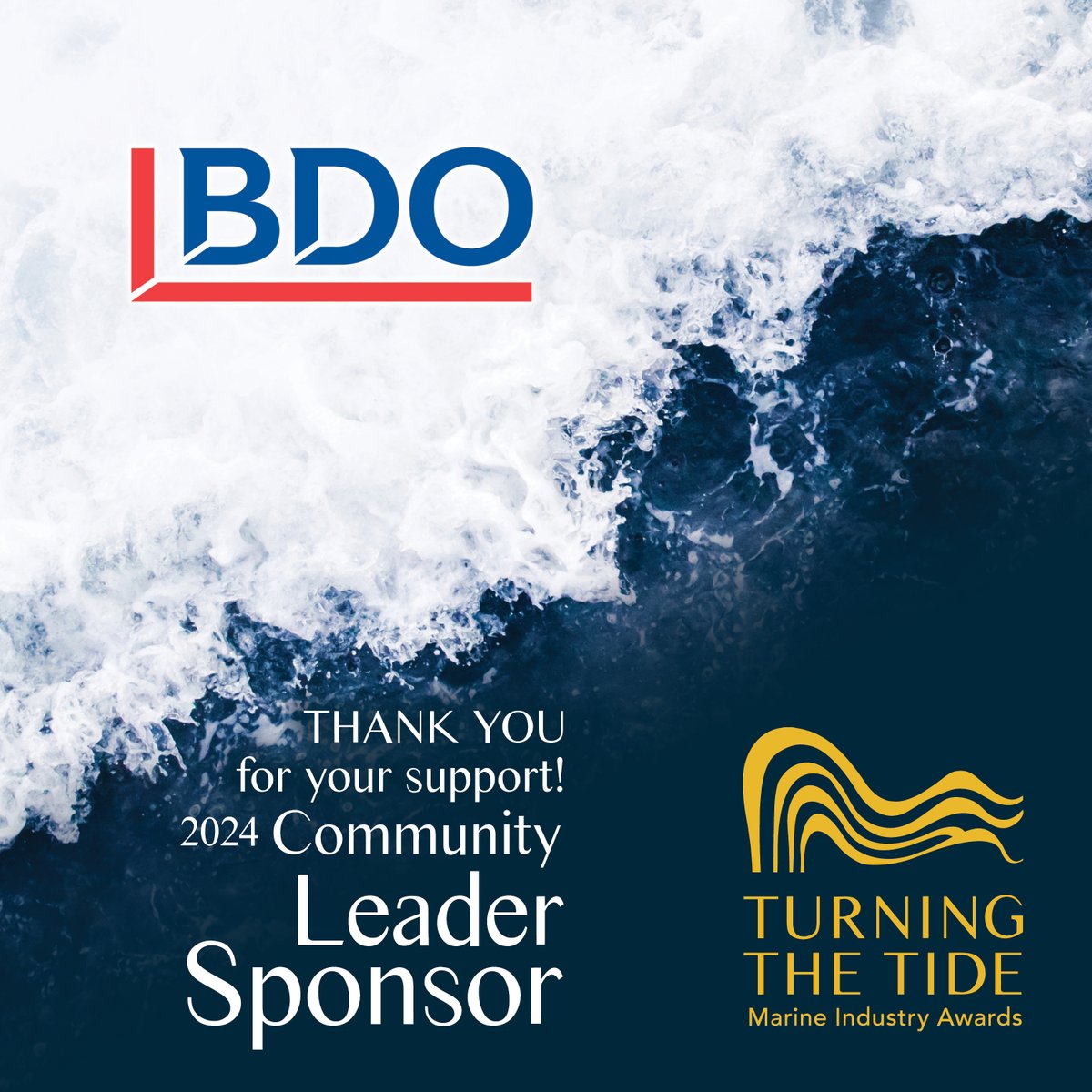 Thank you, <a href="/BDO_Canada/">BDO Canada</a>, for supporting the 7th annual Turning the Tide Marine Industry Awards! Mark your calendars for September 28th as we come together to honour outstanding achievements and contributions. 🗓️ 📷

turningthetideawards.ca/event 

#TurningTheTide #ThankYou