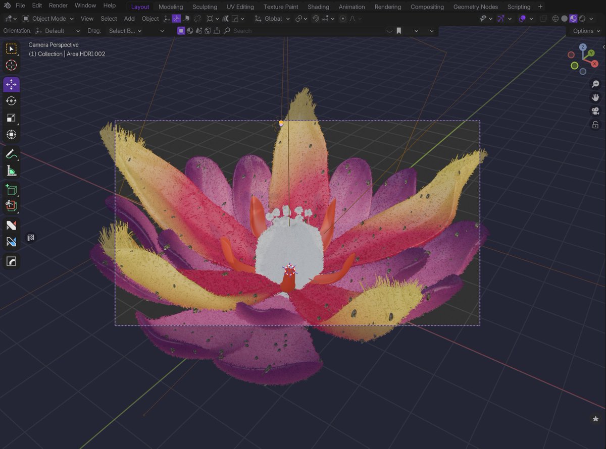 zipbox_cg's tweet photo. #blender #blenderflower #3dflower https://t.co/gHodflle80