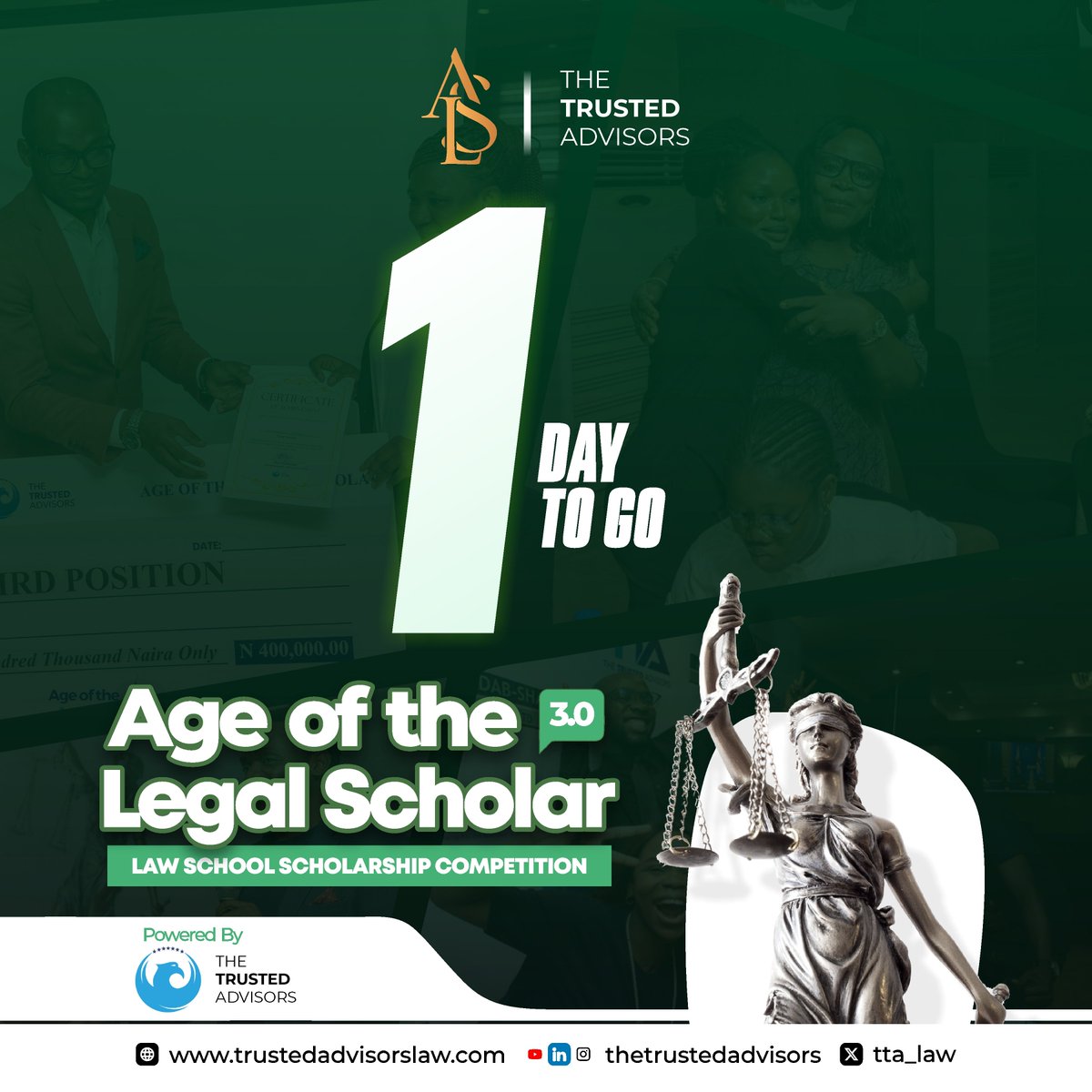 TTA_Law's tweet photo. Are you ready for the 3rd edition of the Age of the Legal Scholar law school scholarship competition??
Share and tag who needs this.
#scholarship #aols24 #law #lawschool #lawschoolscholarship #tta #ttalaw https://t.co/r0aWYd8VDU