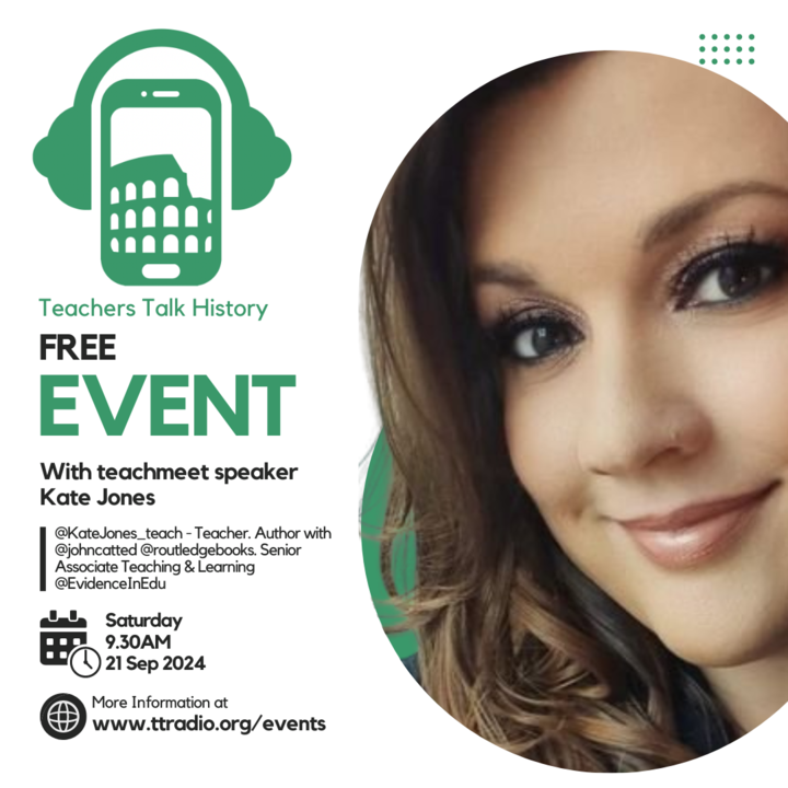 TTRHistory's tweet photo. Last minute addition to the line up on Saturday!!! The wonderful @KateJones_teach will be speaking. Don't forget to grab those last minute tickets >>>>https://t.co/E9Bw9DDgwt https://t.co/6zxx1u5QOc