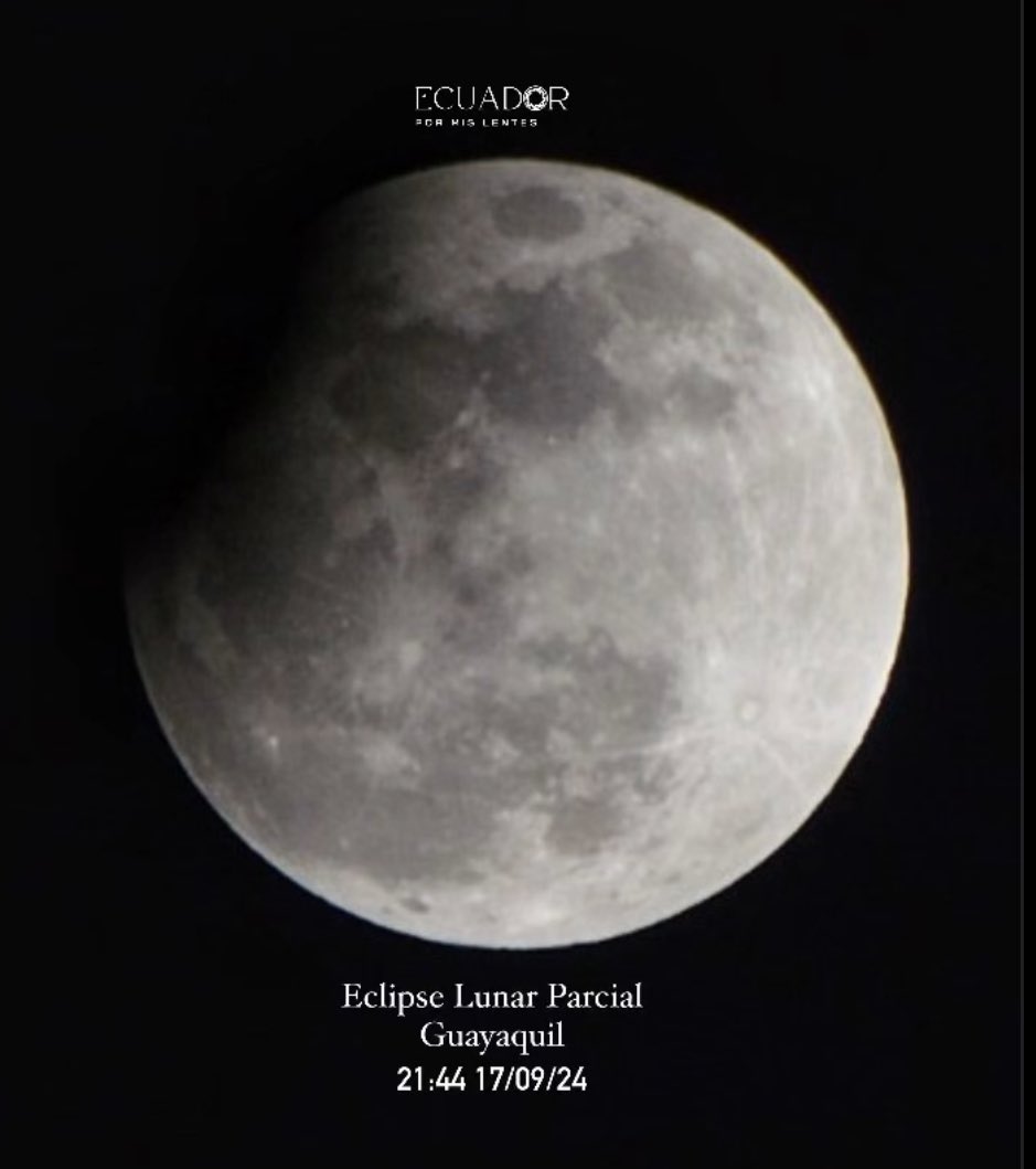 #Eclipse parcial de la #luna observado desde #Guayaquil #Ecuador, el 17 de septiembre a las 21:44.