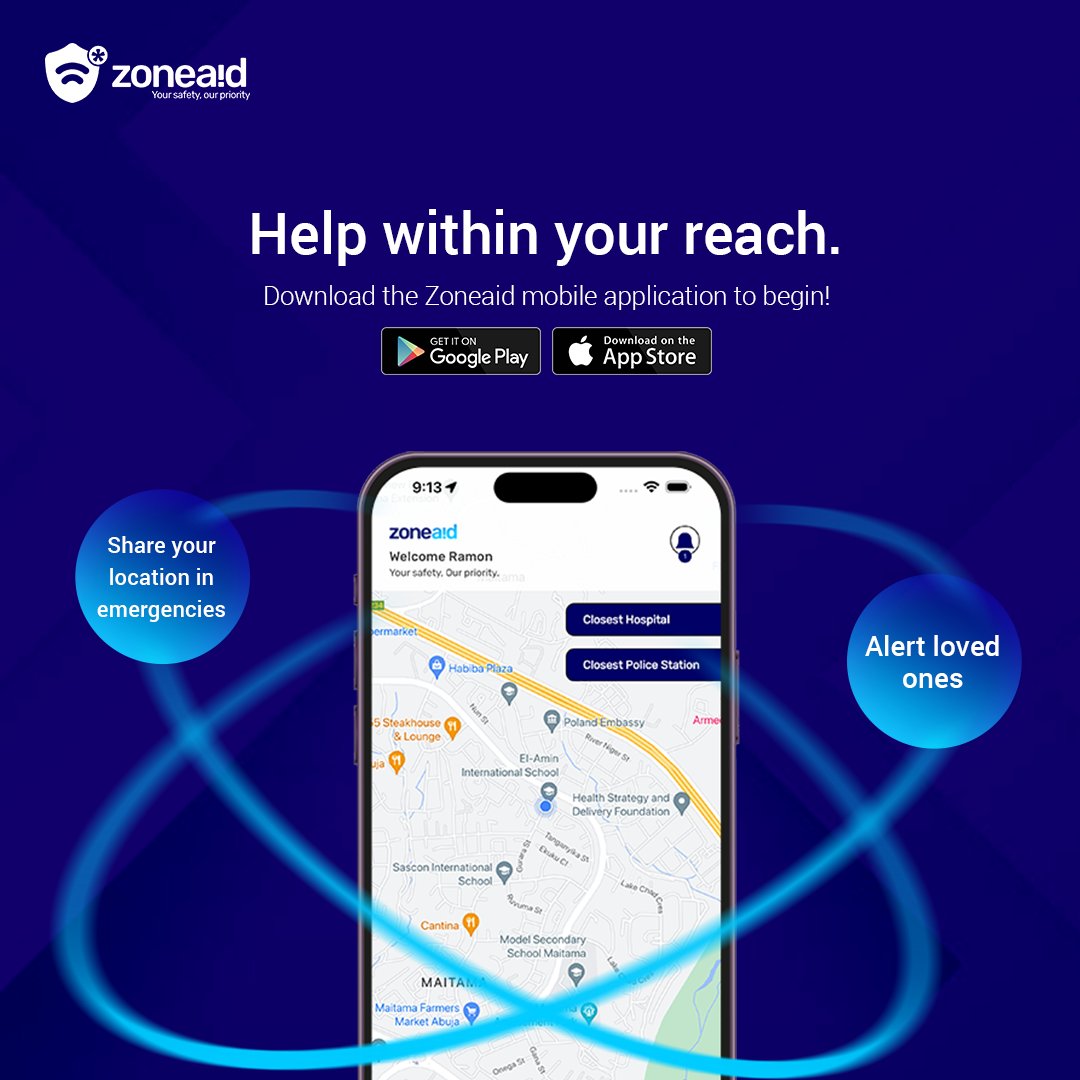getzoneaid's tweet photo. The ZoneAid mobile application is the definition of Help Within Your Reach!
#ZoneAid #safety #protection #emergency #security #gethelpquickly #mobileapp #safetytech https://t.co/VsUI1GDoMo