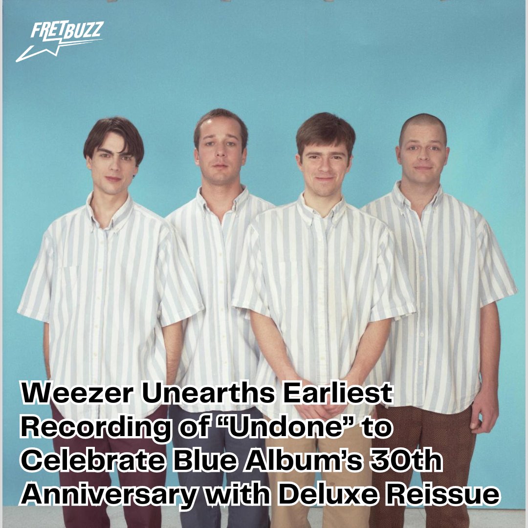 Weezer celebrates 30th Anniversary for 'The Blue Album'! Discover the earliest "Undone" recording and more in the Super Deluxe Edition, out Nov 1. Don’t miss the signed sweater edition—only 100 available! #Weezer #RockMusic #RockLegends