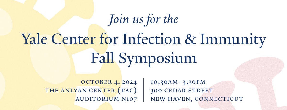 Yale Center for Infection and Immunity (@yalecii) on Twitter photo REGISTRATION NOW AVAILABLE: Our fall symposium will take place on Friday, October 4th!
We are so excited to hear from 6 of our amazing faculty members and for the keynote delivered by <a href="/MichaelPelusoMD/">Michael Peluso, MD</a>.
Virtual attendance is available! Register here: forms.office.com/pages/responseโฆ REGISTRATION NOW AVAILABLE: Our fall symposium will take place on Friday, October 4th!
We are so excited to hear from 6 of our amazing faculty members and for the keynote delivered by <a href="/MichaelPelusoMD/">Michael Peluso, MD</a>.
Virtual attendance is available! Register here: forms.office.com/pages/responseโฆ