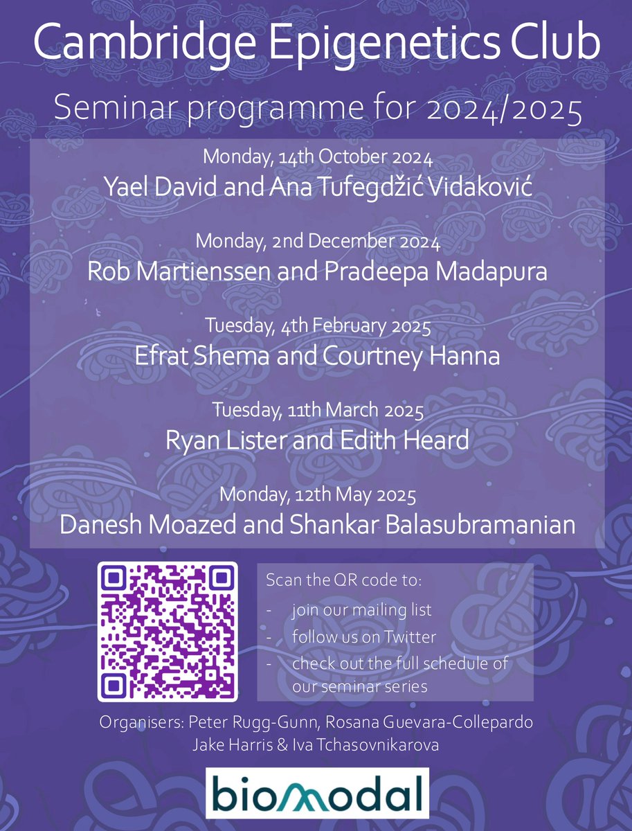 EpigeneticsClub's tweet image. Excited to announce the speaker lineup for 2024-2025!