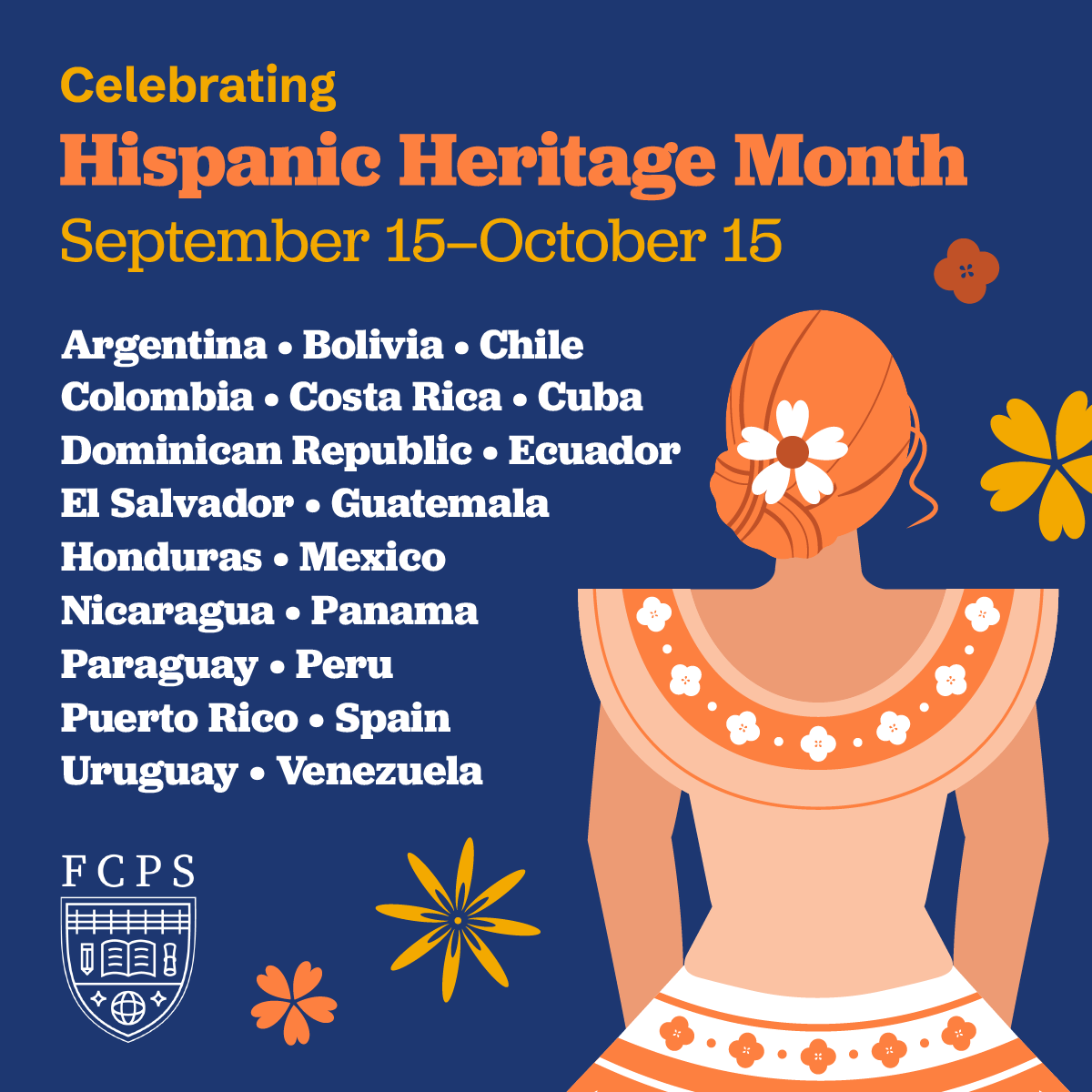 🏵️ Happy Hispanic Heritage Month! September 15 through October 15 is nationally recognized as a time to celebrate and honor the contributions and influence of Hispanic Americans to the history, culture, and achievements of the United States!