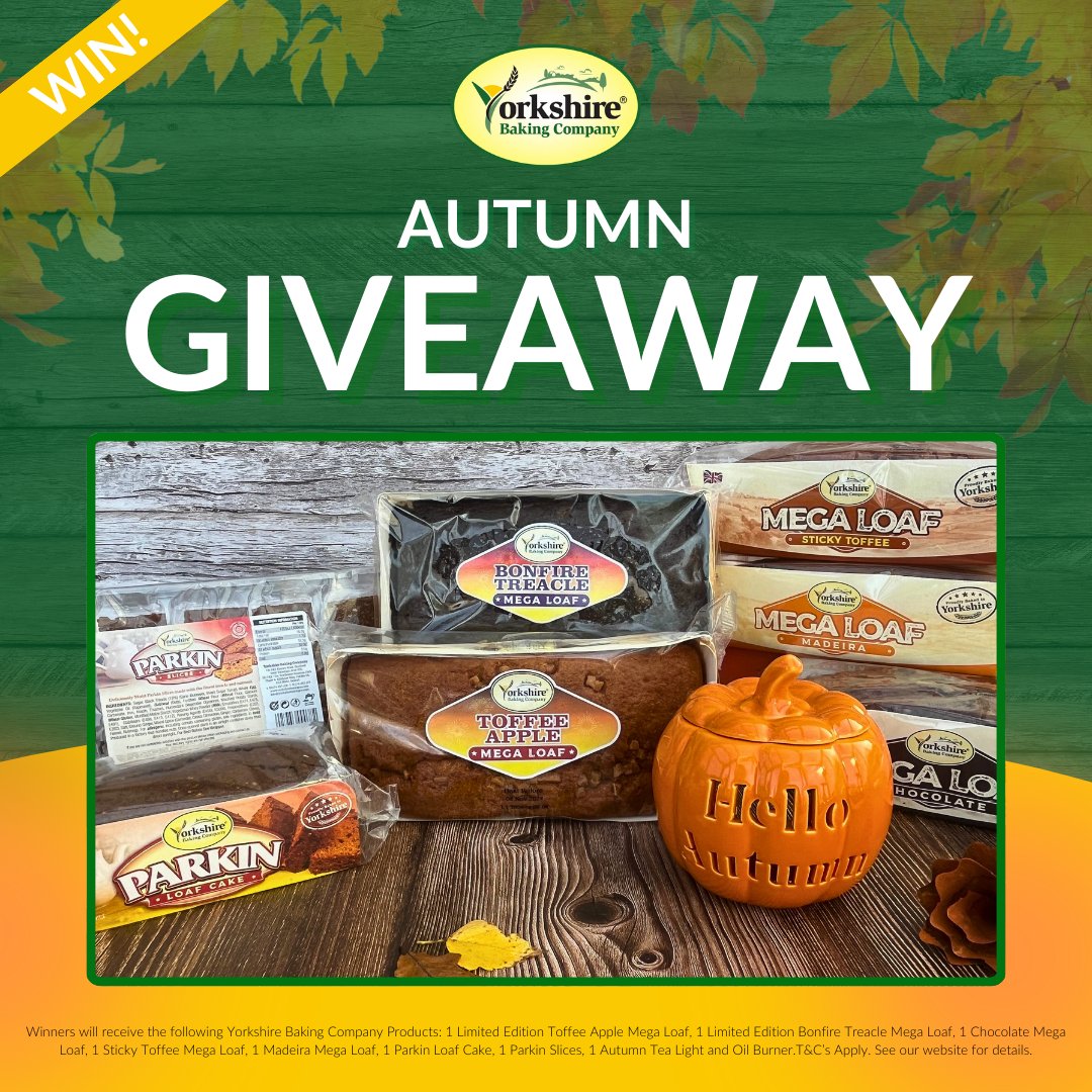 🍂 Win this Autumn Bundle! 🍂

To enter:
Like &amp; retweet this post 
Tag a friend you'd share these goodies with 🧡

1 winner will be picked randomly on 9th October from each of our FB, X, &amp; Instagram pages. 

See our website for T&amp;C's. 

#giveaway #yorkshire #competition