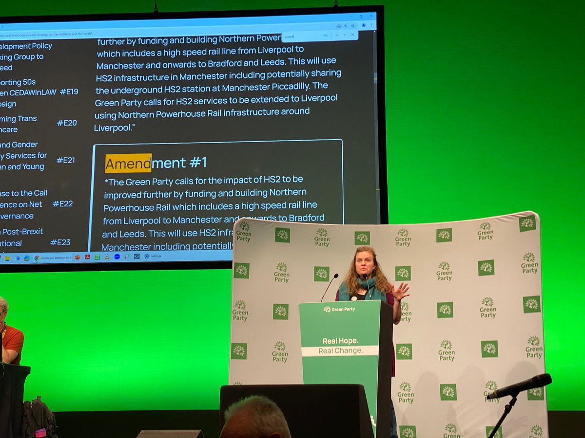 Emma Garnett (@eegarnett89) on Twitter photo I joined <a href="/Greens4HS2/">Greens for HS2</a> 3 years ago and I could never have guessed then how involved I'd become or how many incredible <a href="/TheGreenParty/">The Green Party</a> members I'd meet from all over the country.
I'm really proud of the role that I've played in changing our rail policy, and of the entire team. I joined <a href="/Greens4HS2/">Greens for HS2</a> 3 years ago and I could never have guessed then how involved I'd become or how many incredible <a href="/TheGreenParty/">The Green Party</a> members I'd meet from all over the country.
I'm really proud of the role that I've played in changing our rail policy, and of the entire team.