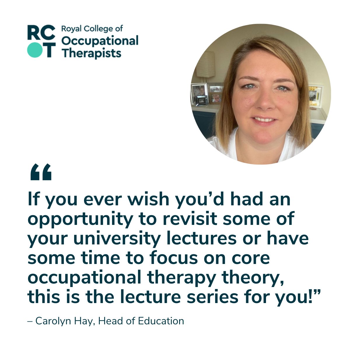 📖  (Re)discover contemporary occupational therapy theory, occupational science, and practical applications. Join us for our 'Complexity of Occupation’ lecture series: loom.ly/oXOGE44