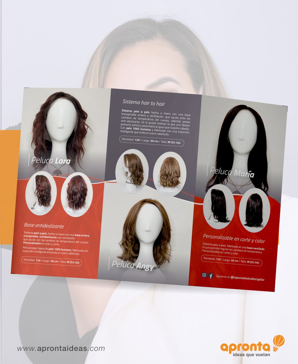 apronta's tweet photo. > Folleto tríptico + Catálogo virtual de WhatsApp <
Una forma profesional de mostrar tus productos y contar sobre tus servicios. 👌
Puedes llegar a tus clientes de una manera atractiva, clara y directa, ✅ de manera virtual e impresa.
#Pelucas #Extensiones  #WhatsApp #Catálogo https://t.co/xMrBYXEXEB