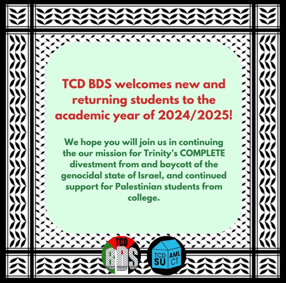 Trinity BDS Campaign 🇵🇸 tweet media