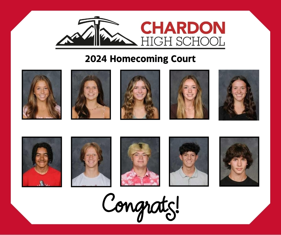 ChardonSchools's tweet photo. Congratulations to Chardon High School's 2024 homecoming court! 

(Students pictured from l-r: TOP ROW - Elle Deszczykiewicz, Mia Goodwin, Abby Kolcum, Lillian Meyer, Katelyn Silk - BOTTOM ROW - Niyol Courie, Brandon Drotleff, Stone Fawcett, Javier Guerrero, Andrew Talty) https://t.co/I2422NMpEf