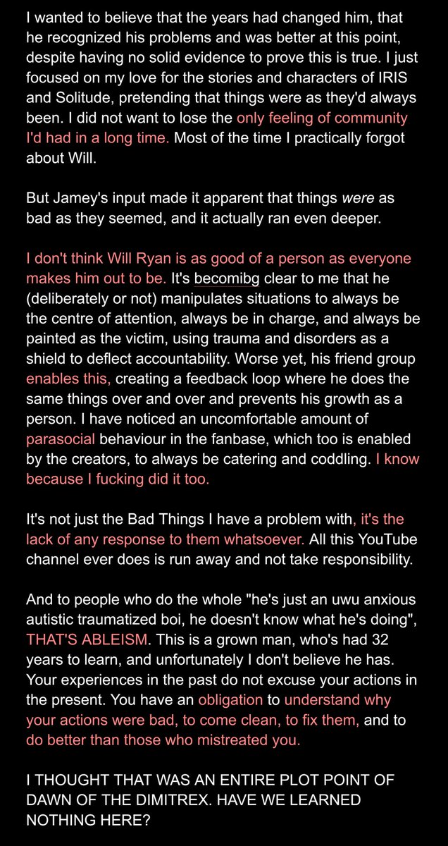 EatBonesnDraw's tweet photo. I apologize for the sudden warning but I'm leaving the DA fandom and probably this website too. Please read these. I want to redirect you to Jamey if you have any questions, as they can explain things better than I can https://t.co/VJjrk0WDE9